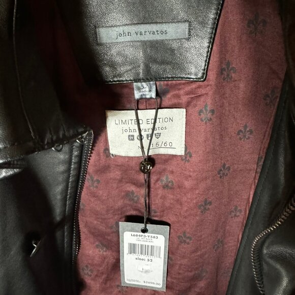 *RARE* JOHN VARVATOS Limited Edition Double Breasted Leather Jacket Sz52 RP$2698 - Picture 11 of 16